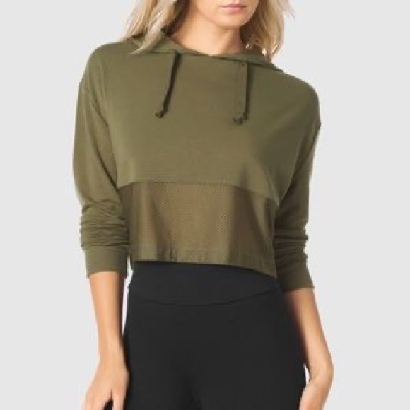 Army Green Mesh Hoodie - Picture 1 of 5